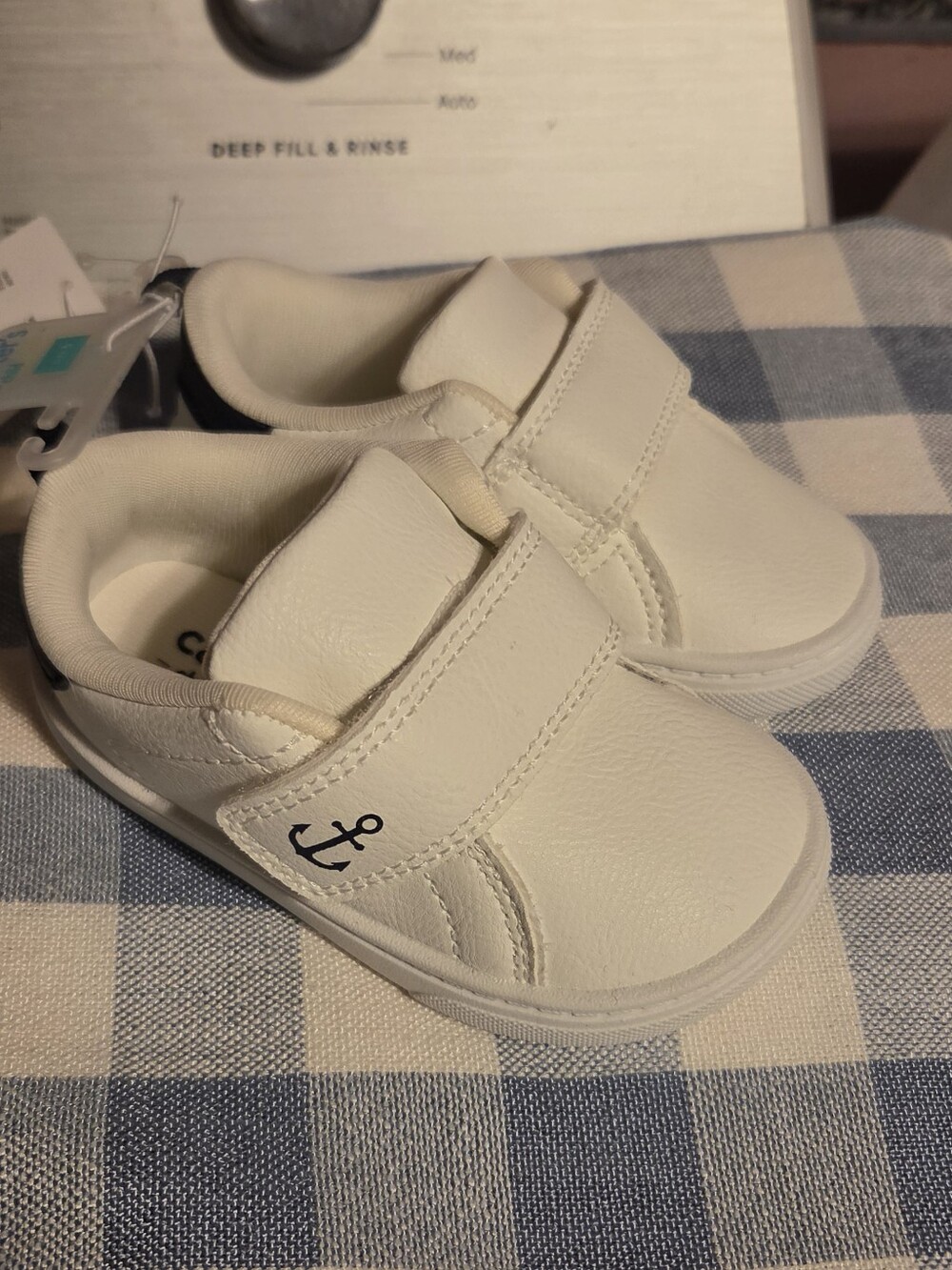 Carters Diego White Anchor Slip-On Shoes, Size 6